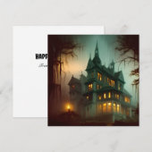 Halloween Haunted House Feestdagenkaart (Voorkant / Achterkant)