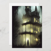 Halloween Haunted House Feestdagenkaart (Voorkant / Achterkant)