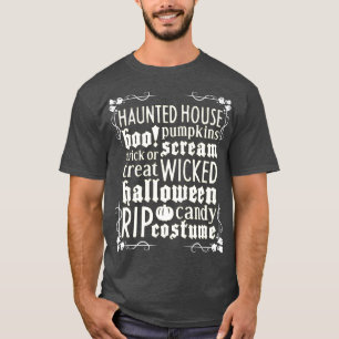 Halloween Haunted House Funny Scary Ghost Graveyar T-shirt