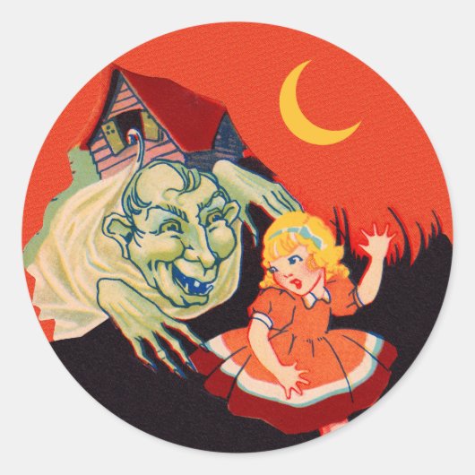  Halloween Haunted House Ghost Ronde Sticker (Voorkant)