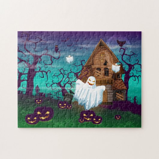 Halloween Haunted House Jigsaw Puzzel (Horizontaal)