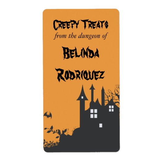 Halloween Haunted House Keuken Label (Voorkant)