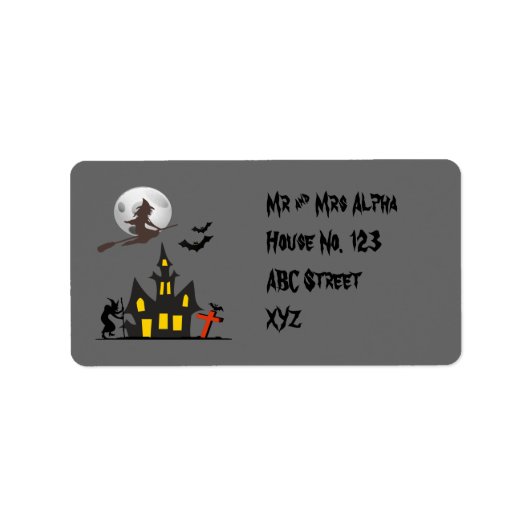 Halloween Haunted House Label (Voorkant)
