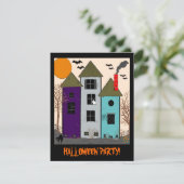 Halloween Haunted House Party Kaart (Staand voorkant)