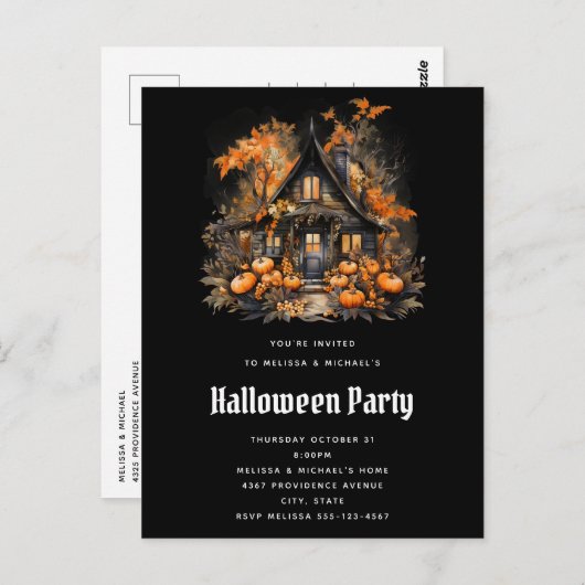 Halloween Haunted House Party Uitnodiging (Voorkant / Achterkant)