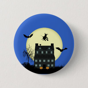 Halloween Haunted House Pins / Badges Ronde Button 5,7 Cm