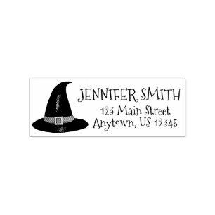 Halloween Haunted House Pointy Witch Pet Adres Rubberstempel