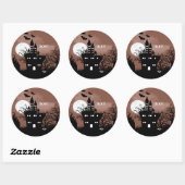 Halloween Haunted House Ronde Sticker (Vel)