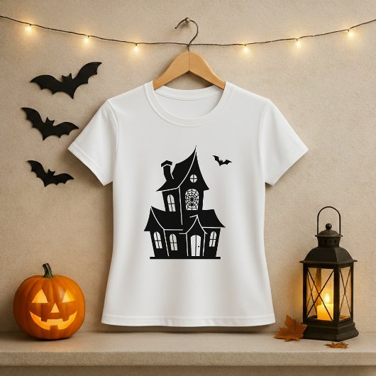 Halloween Haunted House Silhouette T-shirt
