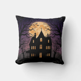 Halloween Haunted House Square Pillow Kussen