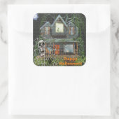 Halloween Haunted House Square Stickers (Tas)