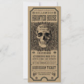 Halloween Haunted House Ticket Invitations Kraft Kaart (Voorkant)