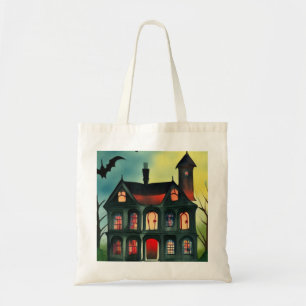 Halloween Haunted House Tote Bag