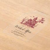 Halloween Haunted House Witch Bat Party Acryl Uitnodigingen (Laagn)