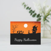 Halloween Haunted House Witch Briefkaart (Staand voorkant)