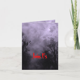 Halloween Haunted Paarse Sky Aangepaste Uitnodigin