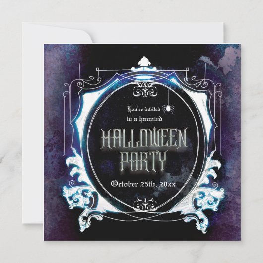 Halloween Haunted Party Invitation Éffrayant Vinta (Devant)