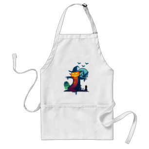 Halloween Haunted Scarecrow met vleermuizen en een Standaard Schort
