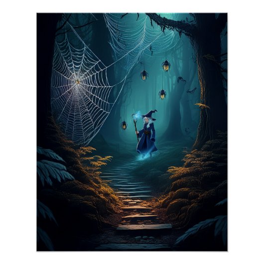 Halloween Haunted Spider Sorcerer Perfect Poster (Voorkant)