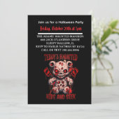 Halloween Haunted Teddy invitation (Debout devant)