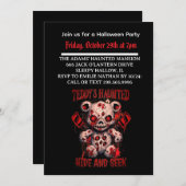 Halloween Haunted Teddy invitation (Devant / Derrière)