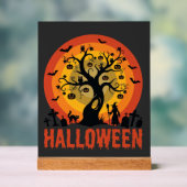 Halloween Haunted Tree Witch and Black Cats (Neutre)