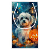 Halloween Havanese met pompoenen eng Klein Cadeauzakje (Achterkant)