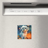 Halloween Havanese met pompoenen eng Magneet (Insitu (Vaatwasser))