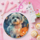 Halloween Havanese met pompoenen eng Papieren Bordje (Feest)
