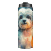 Halloween Havanese met pompoenen eng Thermosbeker (Voorkant)