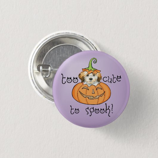 Halloween Havanese Ronde Button 3,2 Cm (Voorkant /achterkant)