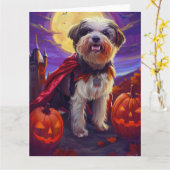 Halloween Havanese Vampire Pumpkins eng Kaart (Gele Bloem)