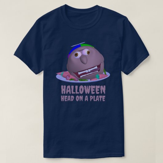 Halloween Head on a Plate with text Johnny T-shirt (Design devant)