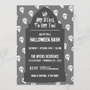 Halloween Headstone Dying om je te zien Kaart