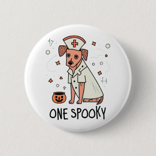 Halloween Healer Pup Een Spooky Verpleegkundige Ho Ronde Button 5,7 Cm