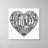 Halloween Heart, Black Heart, Holiday Canvas Afdruk (Voorkant)
