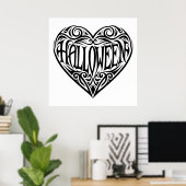 Halloween Heart, Black Heart, Holiday Poster (Thuiskantoor)