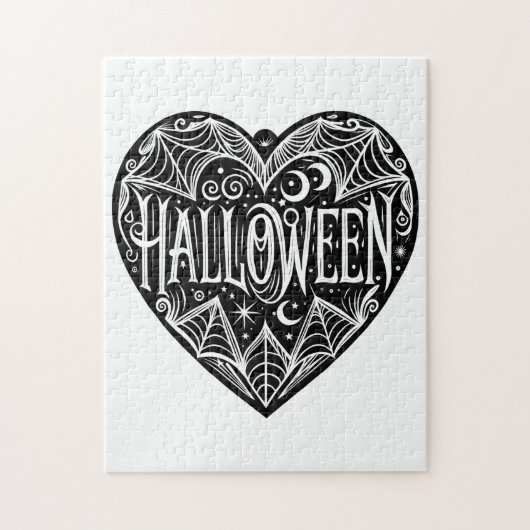 Halloween Heart, Black Heart Shape, Holiday Legpuzzel (Verticaal)