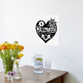 Halloween Heart, Black Heart Shape, Spider Web Folie Afdrukken (Laag (Keuken))