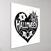 Halloween Heart, Black Heart Shape, Spider Web Folie Afdrukken (Laagn)