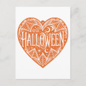 Halloween Heart, Orange Heart Shape, Holiday Briefkaart (Voorkant)