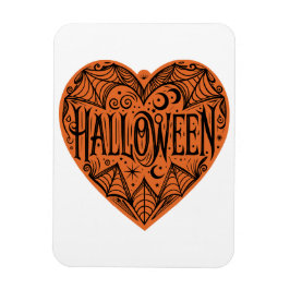 Halloween Heart, Orange Heart Shape, Holiday Magneet
