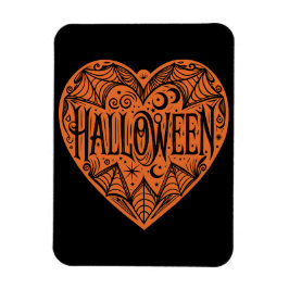 Halloween Heart, Orange Heart Shape, Holiday Magneet