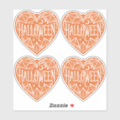 Halloween Heart, Orange Heart Shape, Holiday Sticker (Vel)