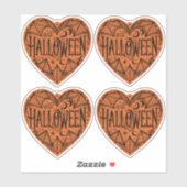 Halloween Heart, Orange Heart Shape, Holiday Sticker (Vel)