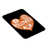 Halloween Heart, Orange Heart Shape, Spider Web Magneet (Rechterzijde)