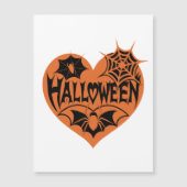 Halloween Heart, Orange Heart Shape, Spider Web Magnetische Uitnodiging (Voorkant)