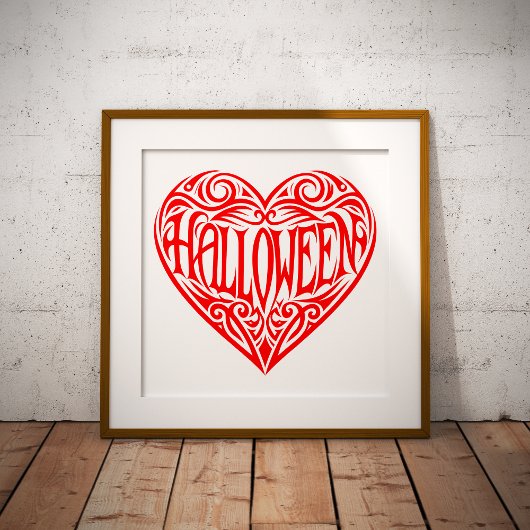 Halloween Heart, Red Heart, Holiday Poster