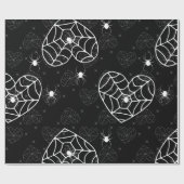 Halloween Heart SpiderWeb Spinnen Cadeaupapier (Vlak)
