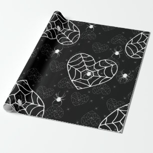 Halloween Heart SpiderWeb Spinnen Cadeaupapier